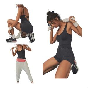 NWOT Free People Good Karma Runsie in Washed Navy Size M/L